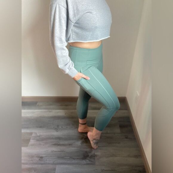 DAMAGED VSX Victoria’s Secret Sport Leggings Worn Green Small Used - Picture 5 of 15